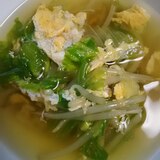 モヤシとレタスの卵スープ(^^)